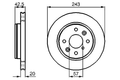 Bosch Bremsscheibe [Hersteller-Nr. 0986478659] für Kia von Bosch