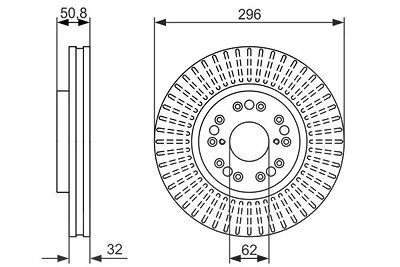 Bosch 1x Bremsscheibe [Hersteller-Nr. 0986479485] für Lexus von Bosch