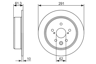 Bosch Bremsscheibe [Hersteller-Nr. 0986479657] für Lexus, Toyota von Bosch