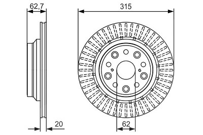 Bosch 1x Bremsscheibe [Hersteller-Nr. 0986479T06] für Lexus von Bosch