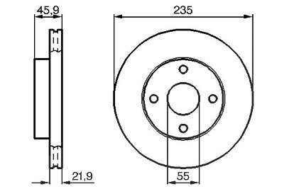 Bosch Bremsscheibe [Hersteller-Nr. 0986478787] für Mazda von Bosch