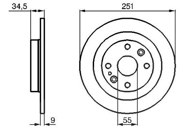 Bosch Bremsscheibe [Hersteller-Nr. 0986478701] für Mazda von Bosch