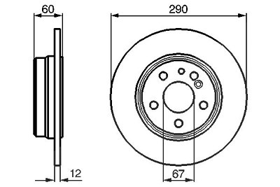 Bosch Bremsscheibe [Hersteller-Nr. 0986478607] für Mercedes-Benz von Bosch