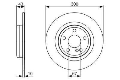 Bosch Bremsscheibe [Hersteller-Nr. 0986479A38] für Mercedes-Benz von Bosch