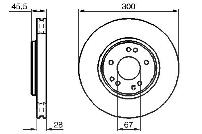 Bosch Bremsscheibe [Hersteller-Nr. 0986478526] für Mercedes-Benz von Bosch