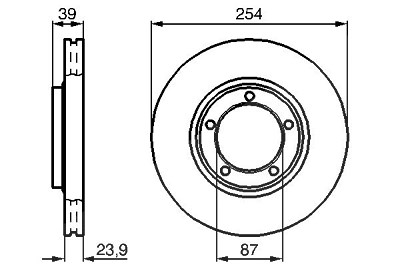 Bosch Bremsscheibe [Hersteller-Nr. 0986478714] für Mitsubishi von Bosch