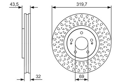 Bosch 1x Bremsscheibe [Hersteller-Nr. 0986479T01] für Mitsubishi von Bosch