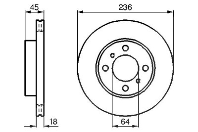 Bosch Bremsscheibe [Hersteller-Nr. 0986478572] für Mitsubishi, Proton von Bosch