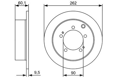 Bosch Bremsscheibe [Hersteller-Nr. 0986479512] für Mitsubishi von Bosch