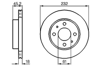 Bosch Bremsscheibe [Hersteller-Nr. 0986478650] für Nissan von Bosch