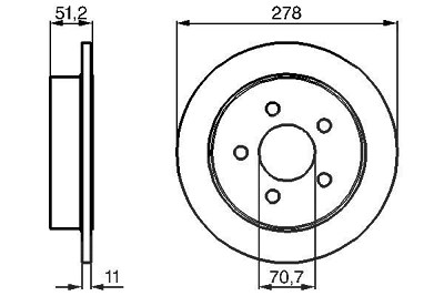 Bosch Bremsscheibe [Hersteller-Nr. 0986478487] für Opel von Bosch