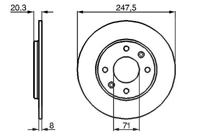 Bosch Bremsscheibe [Hersteller-Nr. 0986478371] für Peugeot von Bosch