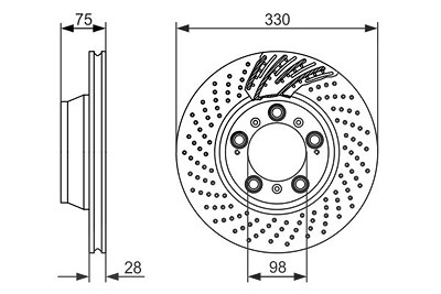 Bosch 1x Bremsscheibe [Hersteller-Nr. 0986479581] für Porsche von Bosch