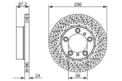 Bosch 1x Bremsscheibe [Hersteller-Nr. 0986479675] für Porsche von Bosch