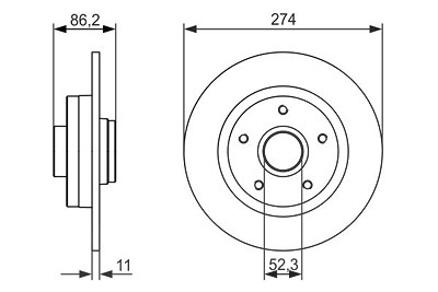 Bosch Bremsscheibe Hinterachse Voll [Hersteller-Nr. 0986479682] für Renault von Bosch