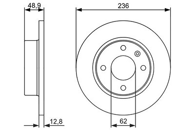 Bosch Bremsscheibe [Hersteller-Nr. 0986479491] für Skoda von Bosch