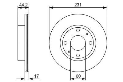 Bosch Bremsscheibe [Hersteller-Nr. 0986479R23] für Suzuki von Bosch