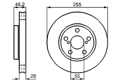 Bosch Bremsscheibe [Hersteller-Nr. 0986478858] für Toyota von Bosch