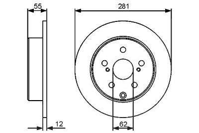 Bosch Bremsscheibe [Hersteller-Nr. 0986479419] für Toyota von Bosch