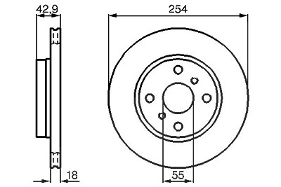 Bosch Bremsscheibe [Hersteller-Nr. 0986478585] für Toyota von Bosch