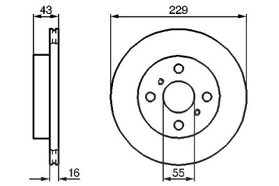 Bosch Bremsscheibe [Hersteller-Nr. 0986478491] für Toyota von Bosch