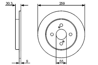 Bosch Bremsscheibe [Hersteller-Nr. 0986479420] für Toyota von Bosch