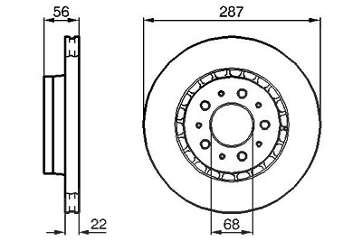 Bosch Bremsscheibe [Hersteller-Nr. 0986478388] für Volvo von Bosch