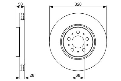 Bosch 1x Bremsscheibe [Hersteller-Nr. 0986479321] für Volvo von Bosch