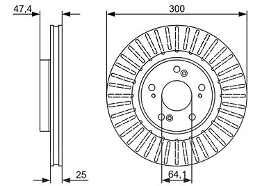 Bosch Bremsscheibe Vorderachse Belüftet [Hersteller-Nr. 0986479534] für Honda von Bosch