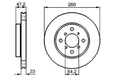 Bosch Bremsscheibe Vorderachse Belüftet [Hersteller-Nr. 0986478415] für Honda von Bosch