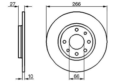 Bosch Bremsscheibe Vorderachse Voll [Hersteller-Nr. 0986478090] für Citroën, Peugeot von Bosch