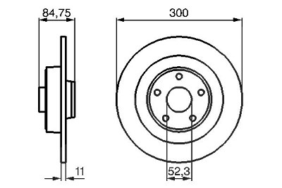 Bosch Bremsscheibe ohne Radlager Hinterachse [Hersteller-Nr. 0986479083] für Renault von Bosch