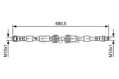 Bosch Bremsschlauch [Hersteller-Nr. 1987481734] für Mercedes-Benz von Bosch