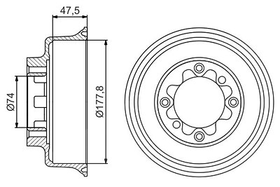 Bosch Bremstrommel [Hersteller-Nr. 0986477154] für Austin, Rover von Bosch