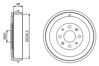 Bosch 1x Bremstrommel [Hersteller-Nr. 0986477208] für Fiat, Opel von Bosch