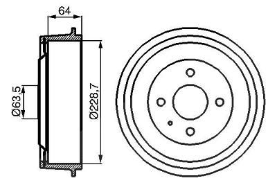 Bosch Bremstrommel [Hersteller-Nr. 0986477012] für Ford von Bosch