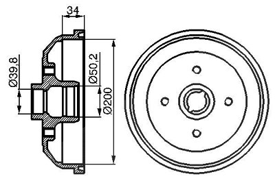 Bosch Bremstrommel [Hersteller-Nr. 0986477040] für Chevrolet, Opel von Bosch