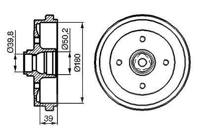 Bosch Bremstrommel [Hersteller-Nr. 0986477111] für Audi, Seat, VW von Bosch