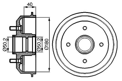 Bosch Bremstrommel Hinterachse [Hersteller-Nr. 0986477099] für Ford, Mazda von Bosch