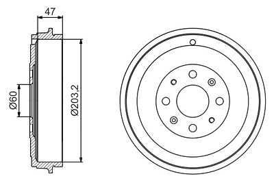 Bosch Bremstrommel Hinterachse [Hersteller-Nr. 0986477207] für Fiat, Opel von Bosch