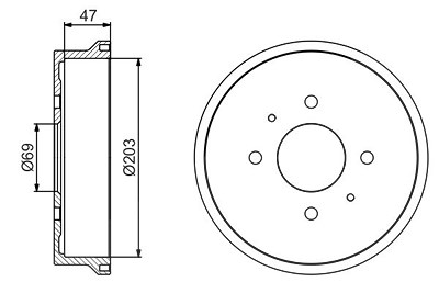 Bosch Bremstrommel [Hersteller-Nr. 0986477235] für Mitsubishi, Smart von Bosch