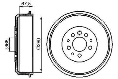 Bosch Bremstrommel [Hersteller-Nr. 0986477046] für VW von Bosch