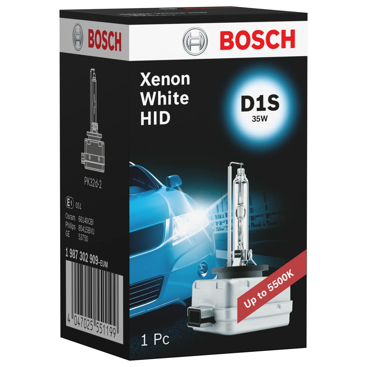 Bosch D1S Xenon White HID Scheinwerferlampe 12V (Glühlampe x1) von Bosch