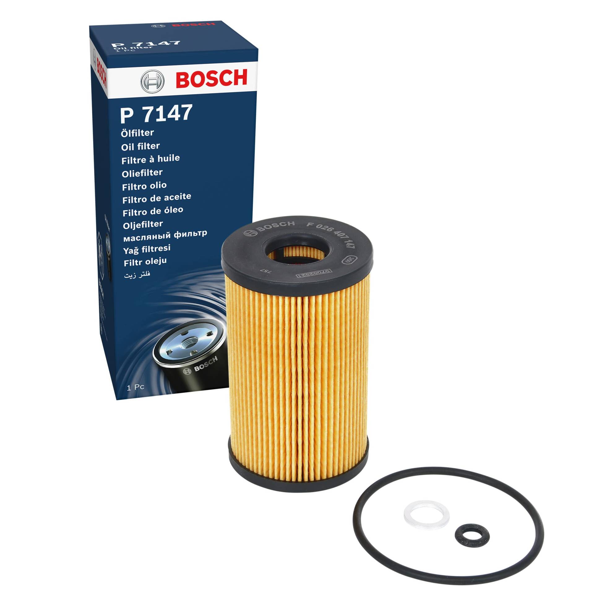 Bosch Automotive P7147 - Ölfilter Auto, F 026 407 147, schwarz von Bosch