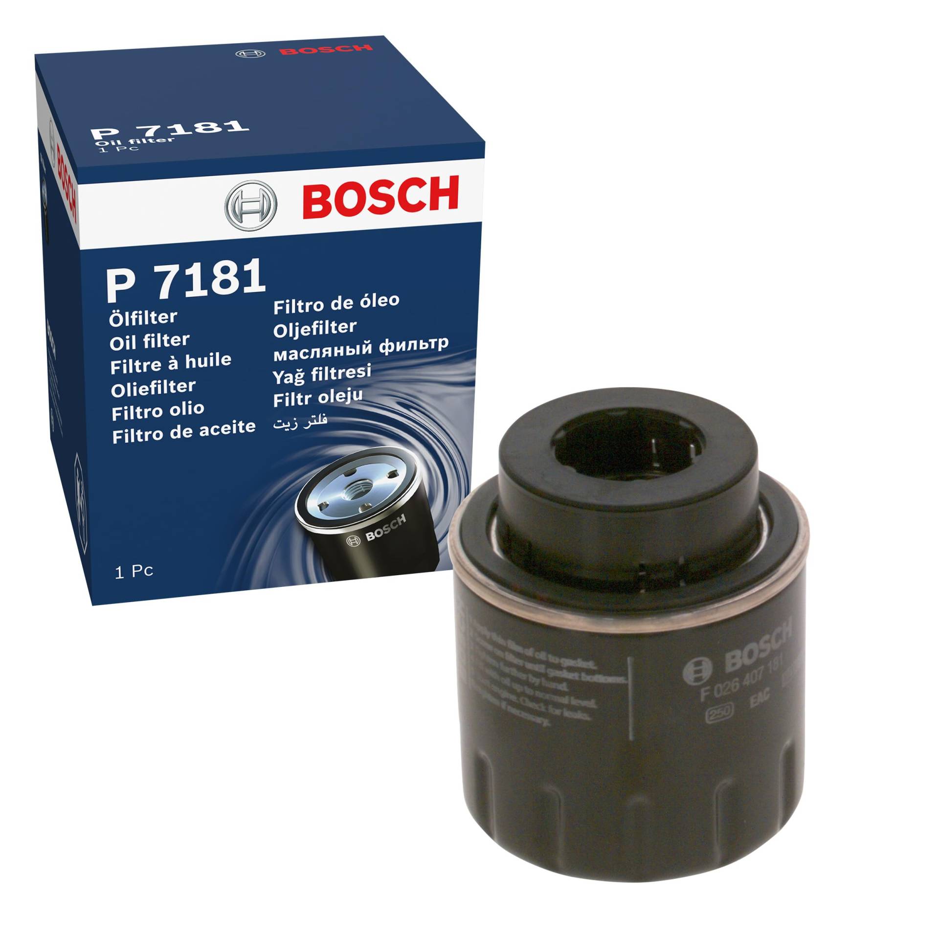 Bosch Automotive P7181 - Ölfilter Auto, schwarz, F 026 407 181 von Bosch