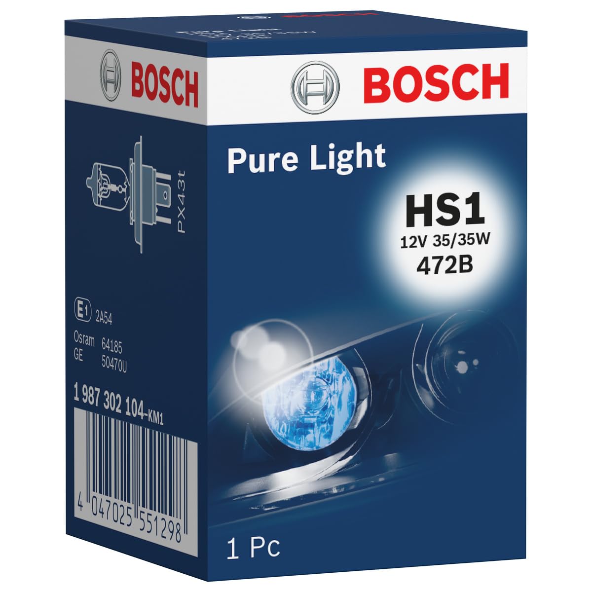 Bosch HS1 Pure Light Motorradlampe - 12 V 35/35 W PX43t - 1 Stück von Bosch