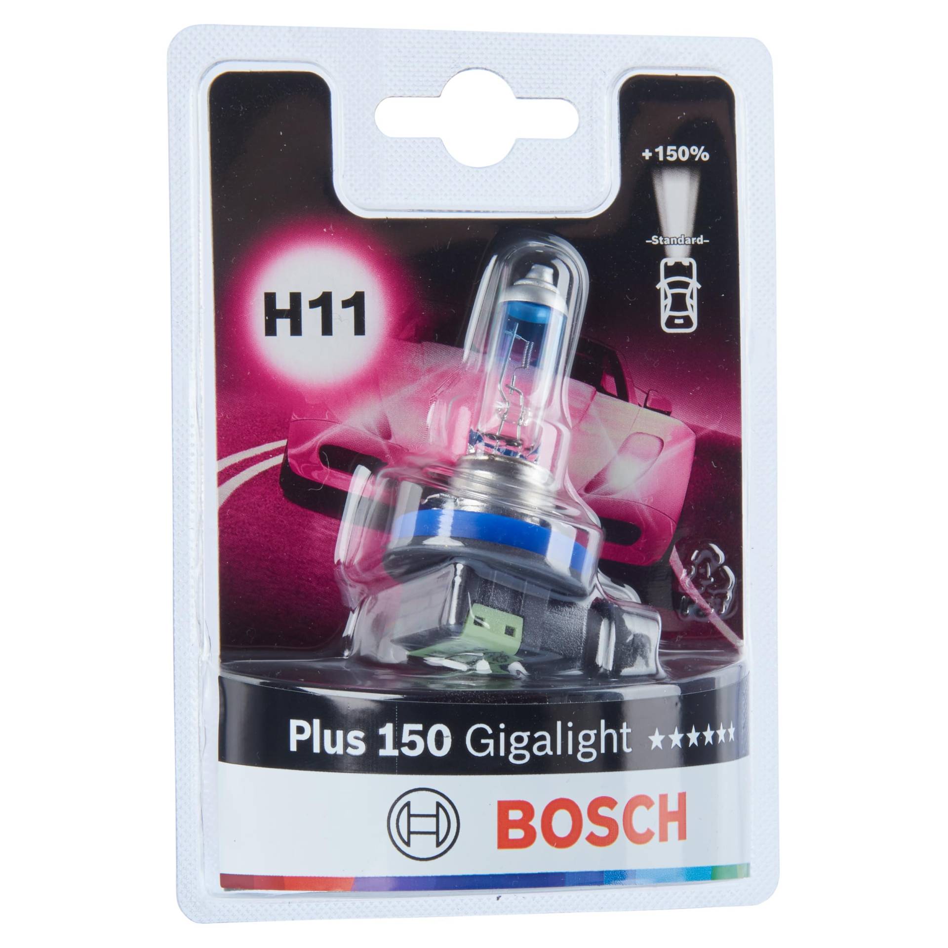Bosch H11 Plus 150 Gigalight Lampe - 12 V 55 W PGJ19-2 - 1 Stück von Bosch