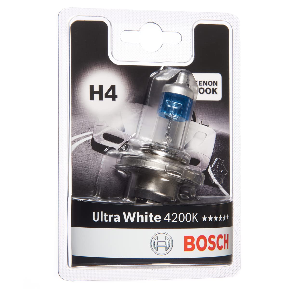 Bosch H4 Ultra White Fahrzeuglampe 12V 60/55W P43t (1 Stück) von Bosch