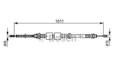 Bosch Handbremsseil Trommelbremse Hinterachse [Hersteller-Nr. 1987477521] für Ford von Bosch