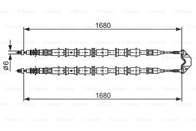 Bosch Handbremsseil hinten links + rechts [Hersteller-Nr. 1987482107] für Opel, Saab, Vauxhall von Bosch